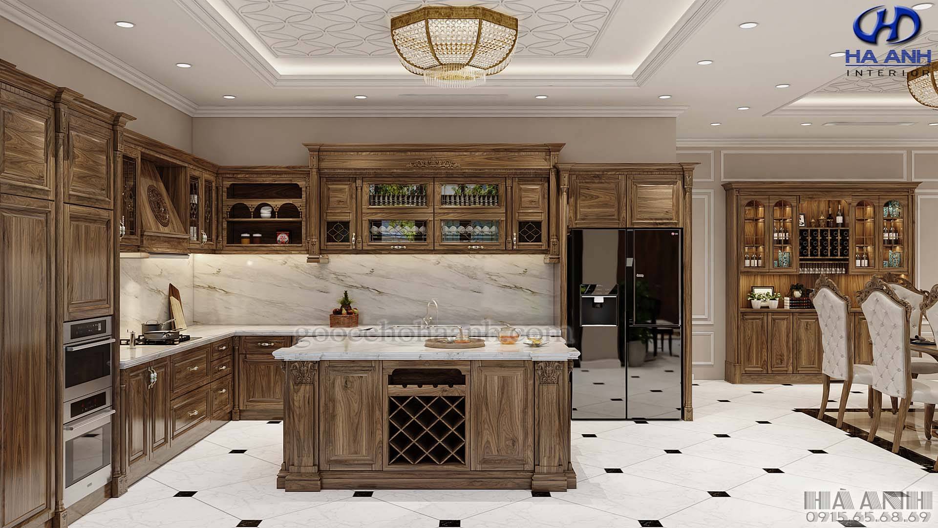 Những Mẫu Thiết Kế Phòng Bếp Gỗ Óc Chó Mới Nhất