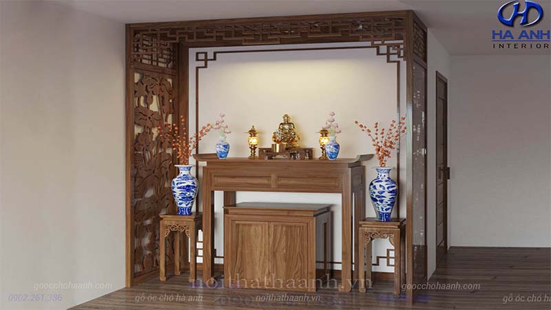 Thiết kế tủ thờ phù hợp không gian phòng thờ