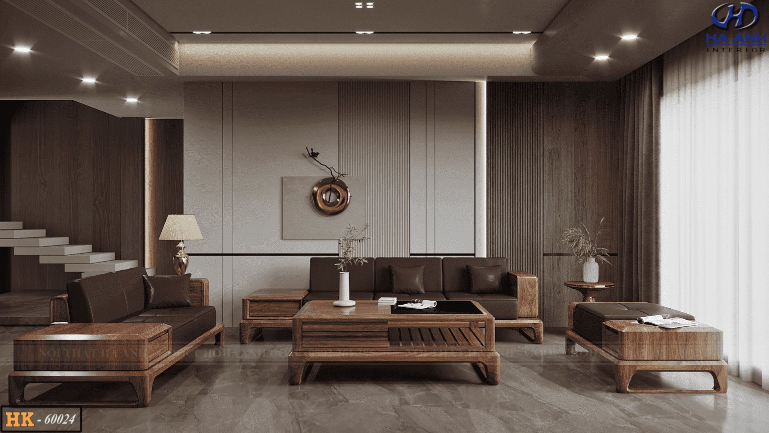 Báo giá sofa gỗ óc chó tự nhiên cao cấp đẹp 2024 | Nội Thất Hà Anh